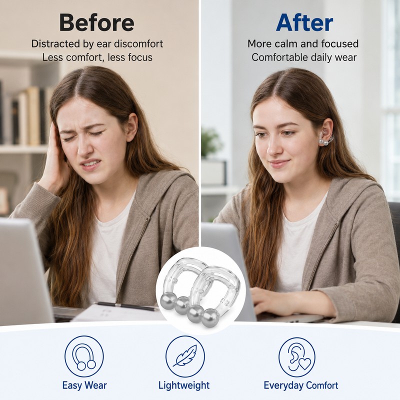 Magnetic Ear Clip Accessory for Relaxation – Portable Adjustable Ear