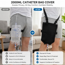 Urinary Drainage Bag Cover for 2000ml Catheter Bags – Adjustable Shoulder Strap Holder for Daily Care