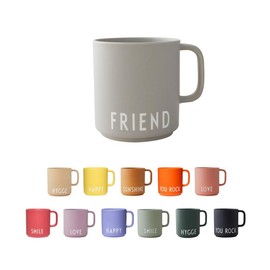 Design Letters Kaffeebecher mit Henkel | Ideal als Geburtstagsgeschenk für Frauen & Männer, Lieblingsmensch Geschenk, Personalisierte Geschenke | Dänisches Design Porzellan Tasse | Kaffeetassen, Grau