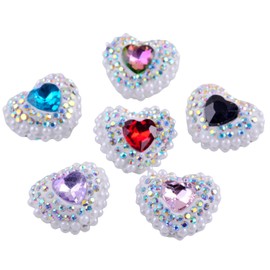 Rhinestone Focal Beads for Pens,6Pieces Fancy Bling Glitter Sparkle Chunky Diamond Flower Pen Focals Beads for Beaded Pens Jewelry Keychain Making,Large Crystal Rhinestone Beads Bulk DIY Suppliers