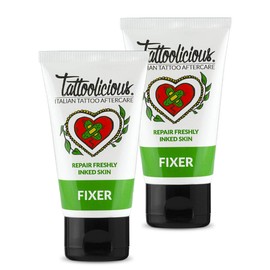 Tattoolicious DOUBLE FIXER - Soothing Cream for a Brand New Tattoo, with Organic Active Ingredients with Soothing and Soothing Properties, 150 ml Twin Pack (2 Tubes of 75 ml)
