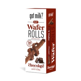 got milk? Wafer Rolls, Chocolate, 17-ounce Box with 30 Rolls, Individually Wrapped Rolled Wafer Spirals with Filling, Chocolate Wafer Cookies for Dessert or Snack, Retail Pack
