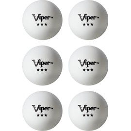 Viper Table Tennis Balls: White 40 mm Regulation Size, 3 Star Rating, 6 Pack