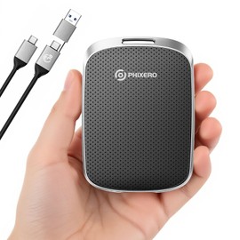 PHIXERO Portable Extern SSD 512GB Up to 550MB/s, USB 3.2 Gen 2 USB C to C&A for Smartphone/Tablet/PC/Laptop/Camera (Black)