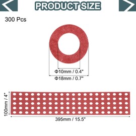 MECCANIXITY 300PCS 18650 Lithium Battery Insulator Rings, Hollow Electrical Insulation Ring Adhesive Paper Cardboard Sticker, Red