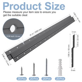 French Cleat Hanger Heavy Duty 41 inch - Aluminum Alloy Z Clips Brackets Heavy Mirror Mounting Hardware 250 lbs Load Interlocking Z Hangers Picture Hanging Kit, 1 Pair Black