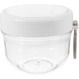 Kichvoe Taza De Desayuno Portátil Con Tapa y Cuchara Contenedor De Avena Nocturna Transparente Jarra Para Yogurt y Frutas Para Llevar y Almacenar Alimentos