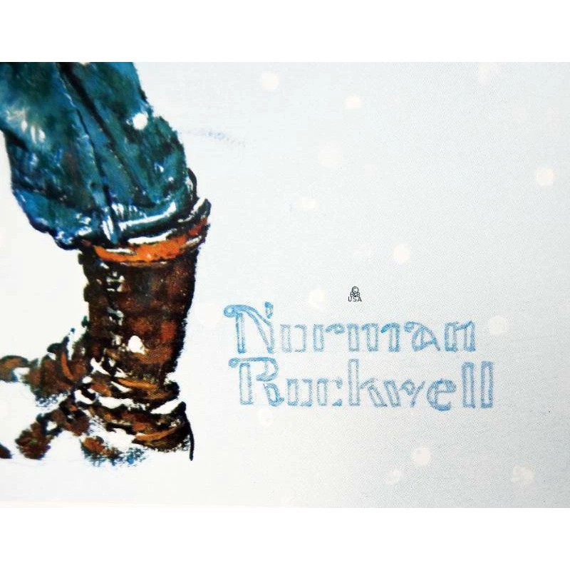 Norman Rockwell - Snow Sculpturing - Brown & Bigelow Print