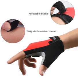 I Kua Fly Cycling Gloves, Half Finger for Men and Women, Shock-Absorbing MTB Gloves, Breathable Cycling Gloves (Blue, XL)