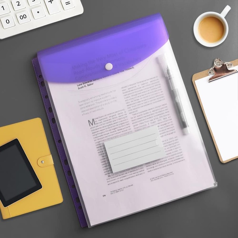 Document Folder A4 Vakki Pack of 12 Transparent Document Bag