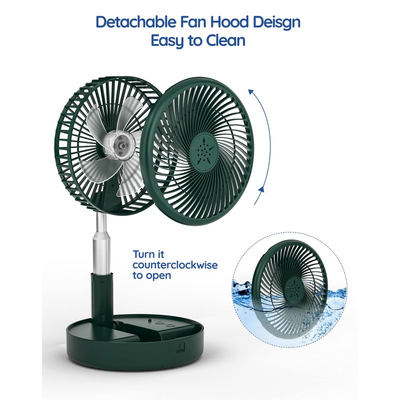 Primevolve Battery Operated Fan,Portable Rechargeable USB Floor Table Desk Fan