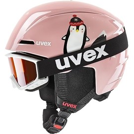uvex Unisex Children's Viti Set Ski Helmet & Goggles Pink Penguin 46-50 cm