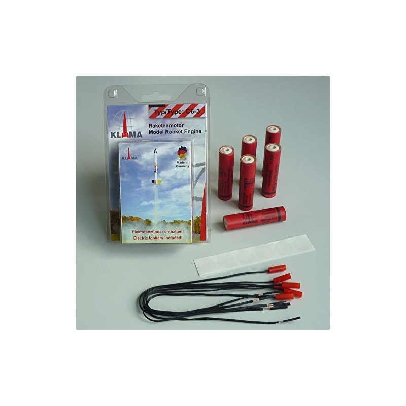Rocket Propellant Kit C6-3 with Electric Igniter (Pack of 6)