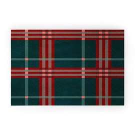 Society6 Emanuela Carratoni Tartan Theme Welcome Mat, 36" x 24", Green
