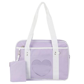 AlwaySky Purple Heart-Shaped Handbag for Women & Girls, 14.2x5.1x10.2 inches