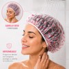 Set de 3 Gorros para Baño Impermeables, Gorra de Ducha