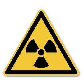 Warning of radioactive substances or ionising radiation: W003 - DIN EN ISO 7010 / ASR A1.3 - sticker: 20 cm, 1 piece