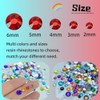 Jmassyang 1000 Pieces 6mm Resin Flatback Rhinestone Round Bling Glitter