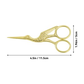 Golden Stork Embroidery Scissors Stainless Steel Sharp Tip Sewing Scissors for Everyday Use, Art Work, Needlework (1 Pcs 4.5Inch)
