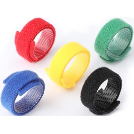 Pasow 50pcs Reusable Fastening Adjustable Cable Ties Wire Management (6 Inch, Multicolour)