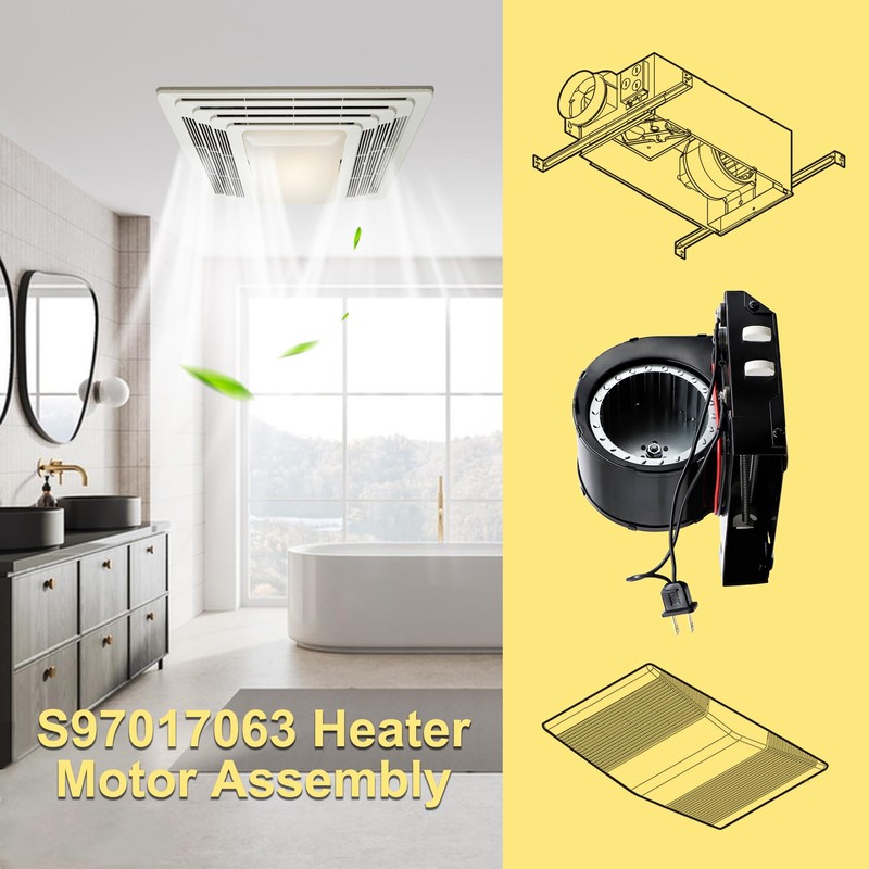 Hipoilk S97017063 Heater Motor Assembly for Broan 655 655F 655-C