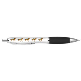 DV DESIGN 1 x Horse Jockey Black Pen - Equestrian Racing Animals Stationary School Equipment Teacher Friend Girls Boys Christmas Birthday #80666