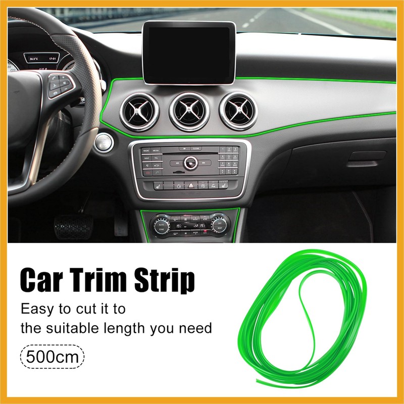 Partuto 5m Green DIY Car Interior Exterior Decoration Trim Strip