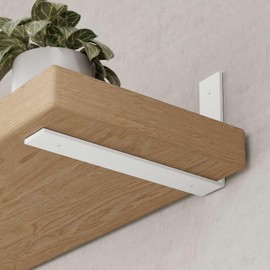 Shelf Bracket, Heavy Duty Floating Shelf Brackets 10-Inch Long, 6-Pack Brackets for Shelves, Matte White Coated L Shape Metal Wall Shelf Support Brackets with 1/5 Inch Thick and 160 lb. Load Capacity