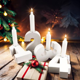4 Stück Holz Adventszahlen Kerzenhalter, 1-4 Zahlen Kerzenständer, Advent Zahlen Kerzenständer für Advent, Feiertage, Valentinstag, Weihnachten, Haus Kerzen Dekoration