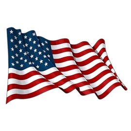 Rogue River Tactical USA Flag Sticker Bumper Sticker Car Decal Gift Patriotic American Wavy United States (5x3 Inch)