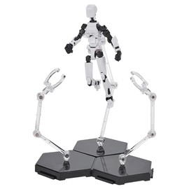 FINGERINSPIRE 3 Pcs Action Figure Stand Black Assembly Action Figures Display Holder Splicable Hexagon Base Model Support Stands Miniature Model Bases Compatible with HG RG SHF 1/144 Figures