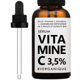 Face Serum with Vitamin C | 100% Natural | With Organic Jojoba Oil + Organic Rosehip Oil + Organic Liquorice Extract | Radiant/Even Complexion + Anti-Stain + Elasticity | 30 ml / 9 Ingredients