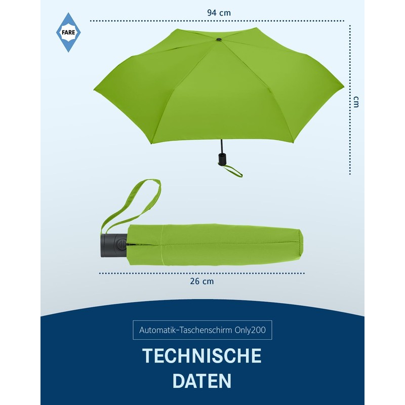 FARE FiligRain Only200 Automatic Pocket Umbrella - Super Light at