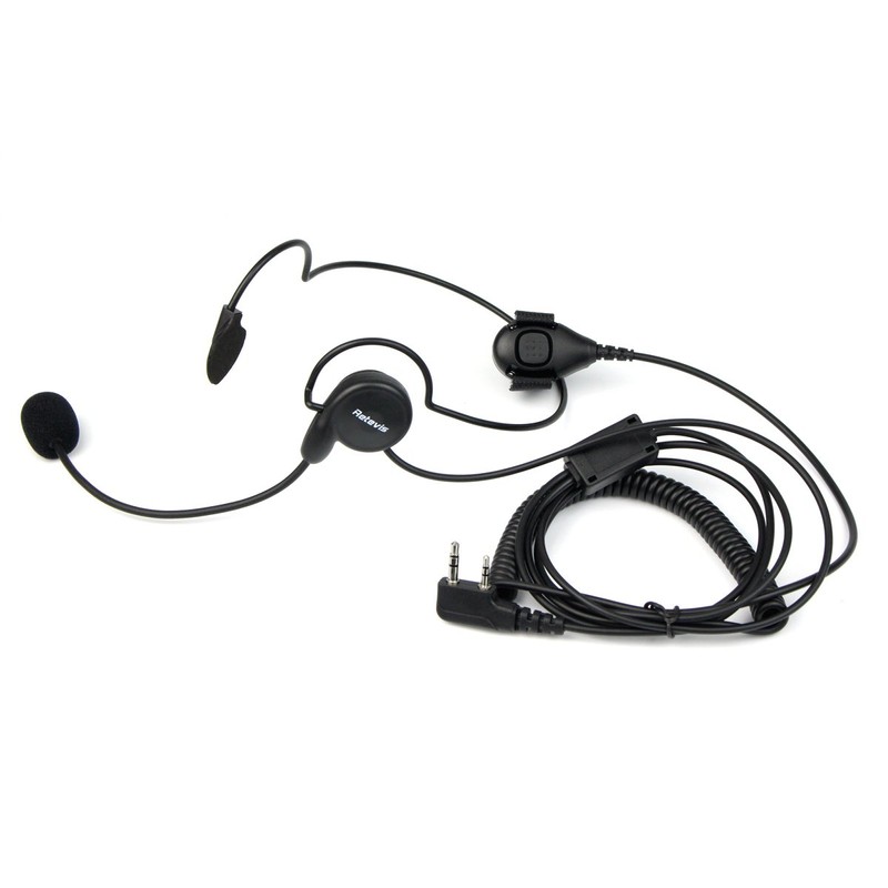 ORetevis Walkie Talkie Earphone Microphone Headset with PTT Black