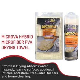 MAGNA SHINE MicroVA Super Absorbent Hybrid Microfiber PVA Drying Towel for Car Exterior/Interior, Multipurpose Drying Towel Ideal for Home Use, Boat, Motorcycle