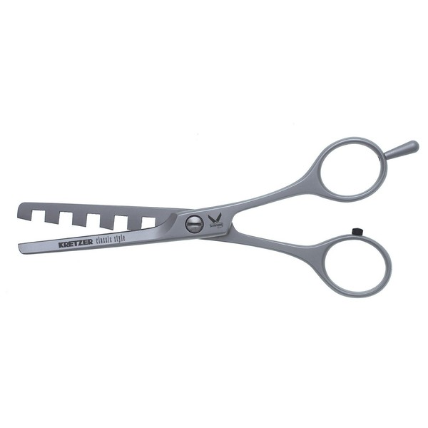 Kretzer Classic 5.5 Inch Hair Texturizing /Thinning Scissors, 5 Teeth, Removable Finger Rest (557614z05) - Made in Germany