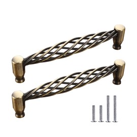 CcHhyyt Pack of 2 Antique Bird Cage Cabinet Handles, Vintage Metal Bronze Cabinet Handles with Screws, Drawer Handle, Furniture Handle, Door Handle for Kitchen Cabinet, Drawer, Cupboard (160 mm,