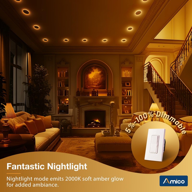 Amico 12 Pack 3 Inch 5CCT LED Recessed Ceiling Light