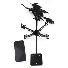 Metal Weather Vane - Durable Stainless Steel Weather Vane Metal Wind Spinners for Outdoor Decor, Weathervane with Easy Install for Gardens and Sheds, Garden Spinners, Garden Decor, Witch
