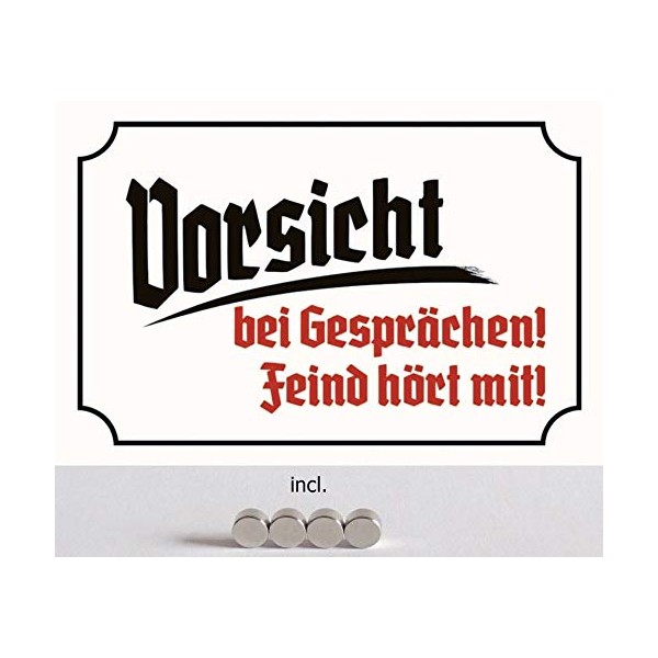 Tin Sign 20 x 30 cm Curved Including 4 Magnets