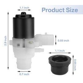 Showingo Truck Windshield Wiper Washer Fluid Pump 104307 HLK7046 Replacement for Kenworth T680 T880 and Peterbilt 320 330 335 340 357 362 365 367 378 382 384 385 386 387 388 389 579 （2 PC）