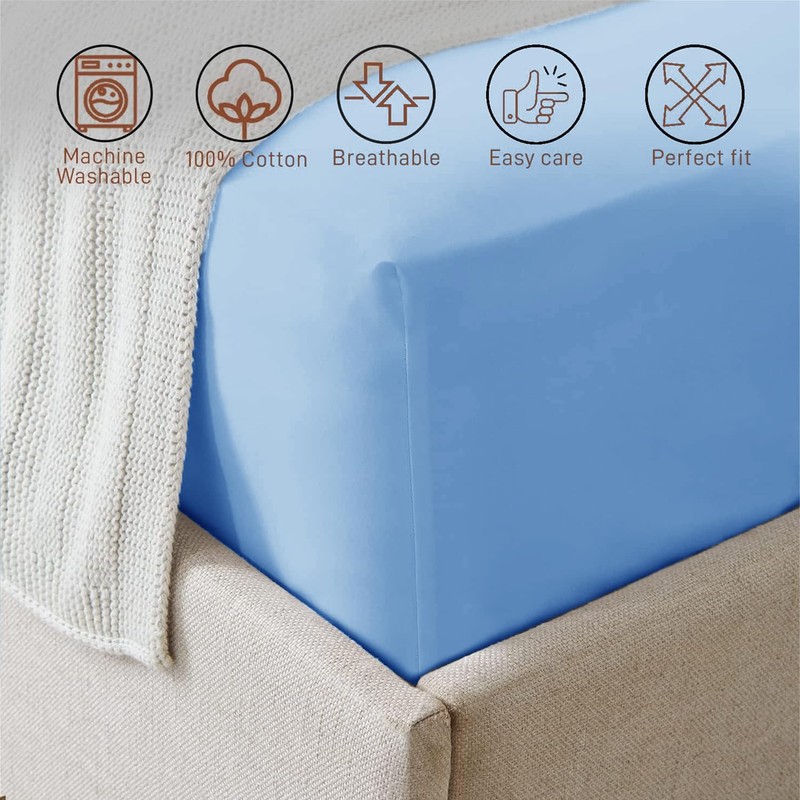 AR Ware Fitted Sheet Single Bed 100% Egyptian Cotton 300