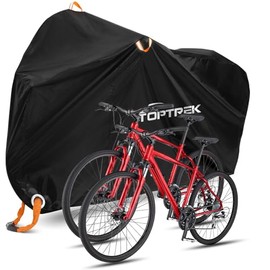 toptrek Bicycle Cover for 3 Bikes, 220 x 120 x 110 cm, High Quality, Waterproof, 210D Oxford Fabric, Bicycle Garage, Outdoor Bicycle Tarpaulin with Lock Eyelets, Sun Protection, Tear Resistance with