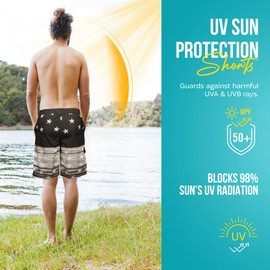 Banana Boat Mens UPF 50+ Four Way Stretch Performance Quick Dry Hybrid Trunks | uv Protection | Black | Large