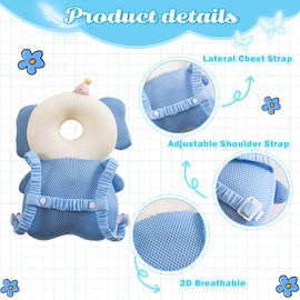 Baby Head Protector Backpack with 3 Baby Knee Pads for Walking & Crawling. (Mesh Astronaut)