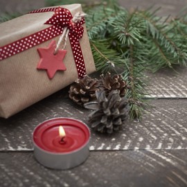 Nipter Scented Tea Lights, Pack of 30, Tea Lights, Cinnamon, Scented Tea Lights, 3 Colours, Scented Candles, Burning Time 4 Hours