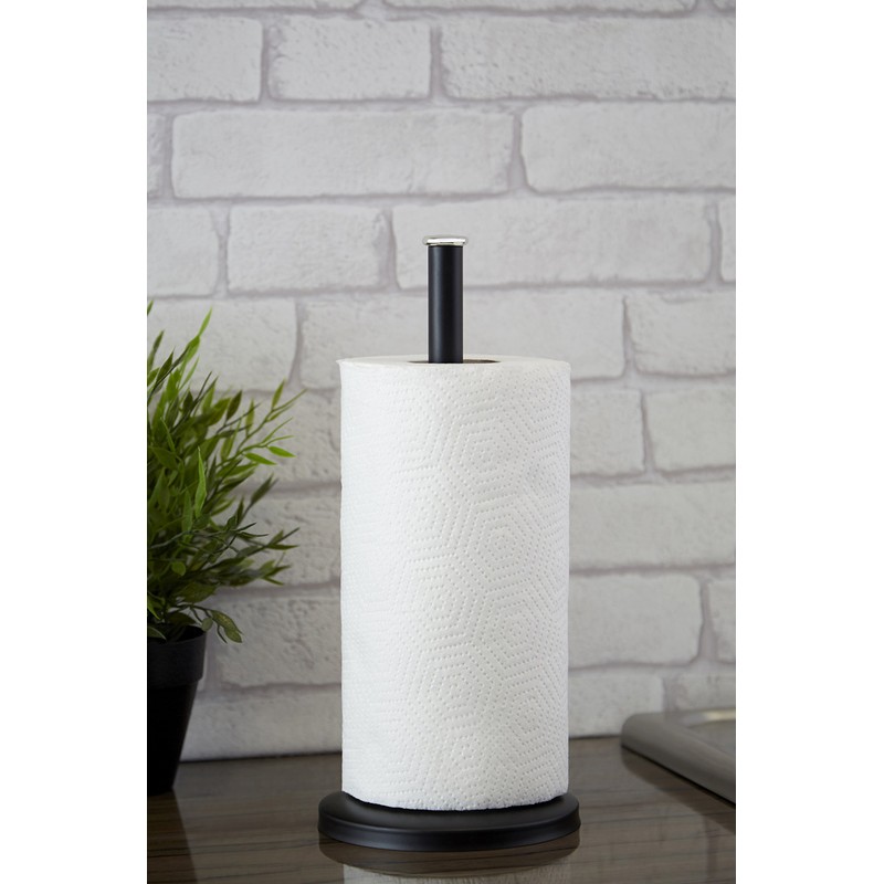 Premier Housewares Black Kitchen Roll Holder Free Standing | Stylish