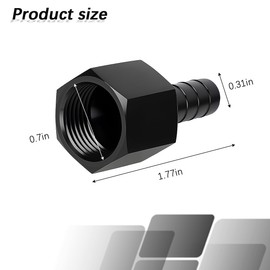 Sandfren 8AN Female to 3/8 Car Hose Barb Fittings Adapter, Aluminum Hex Anodized Vehicle Push On Fuel Line Connector, Straight Swivel Quick Connect Oil Pipe Fittings, Universal Fit