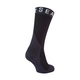 SEALSKINZ Unisex Waterproof Extreme Cold Weather Mid Length Sock, Black/Grey/White, Medium