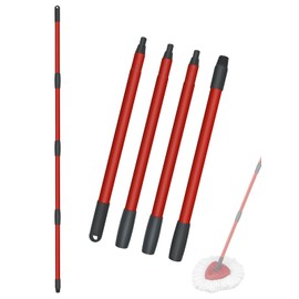 Mop Handle Ersatz, 4 Abschnitte, 30 bis 58 Zoll, kompatibel mit Vileda Turbo Spin Mop Base, EasyWring Mop Nachfüllungen für Bodenreinigung